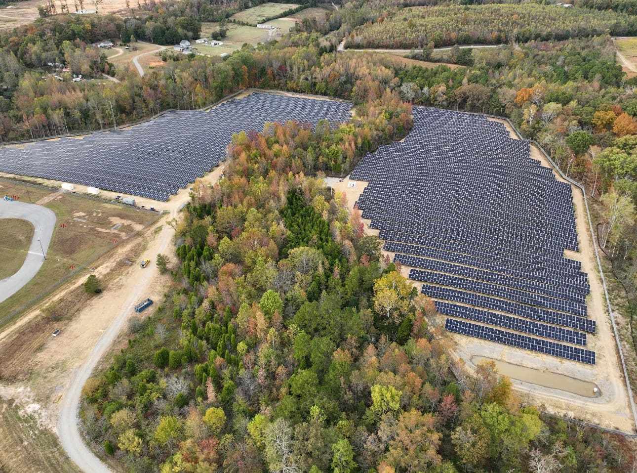 Ground-mount solar field at a manufacturing facility